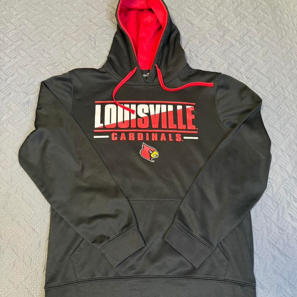 Louisville Cardinals Red Black Hoodie Size men’s Medium College sports